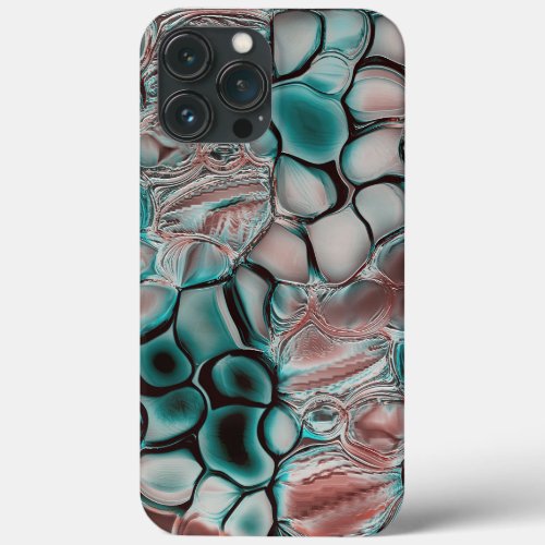 Cyanish to copper cells with soft light reflection iPhone 13 pro max case