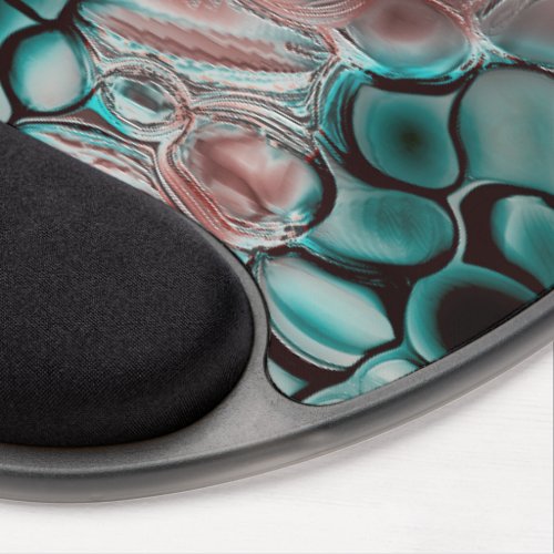 Cyanish to copper cells with soft light reflection gel mouse pad