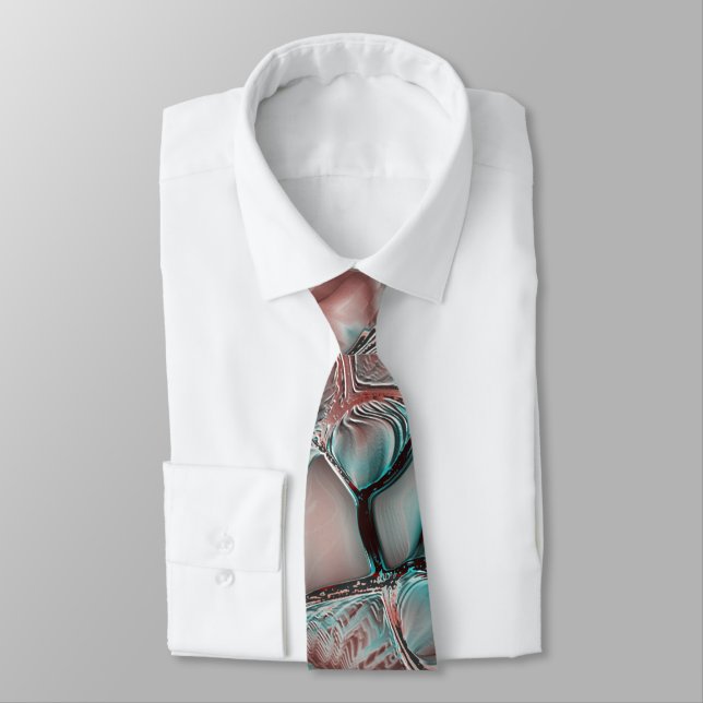 Cyanish to copper cells with soft light reflection neck tie (Tied)