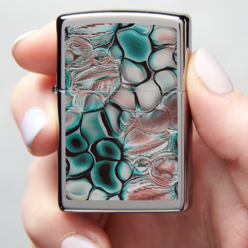 Cyanish to copper cells with soft light reflection zippo lighter