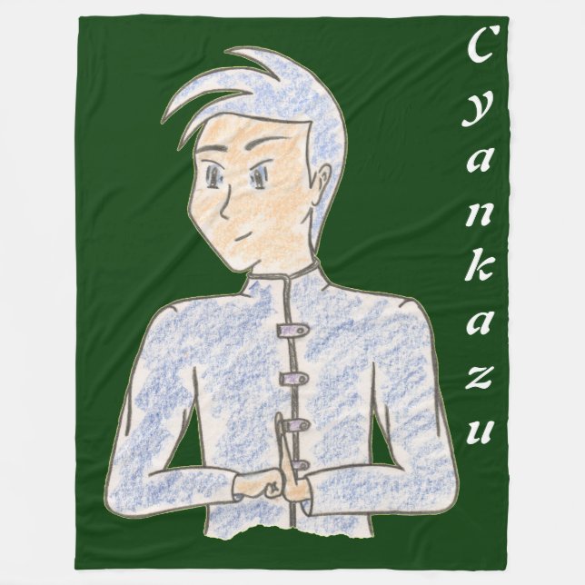 Cyankazu (with name) fleece blanket (Front)