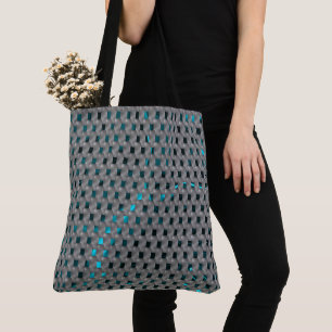 Cyano image under gray plates, rectangular shapes tote bag