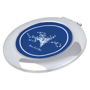 Cyano Print Berries Compact Mirror