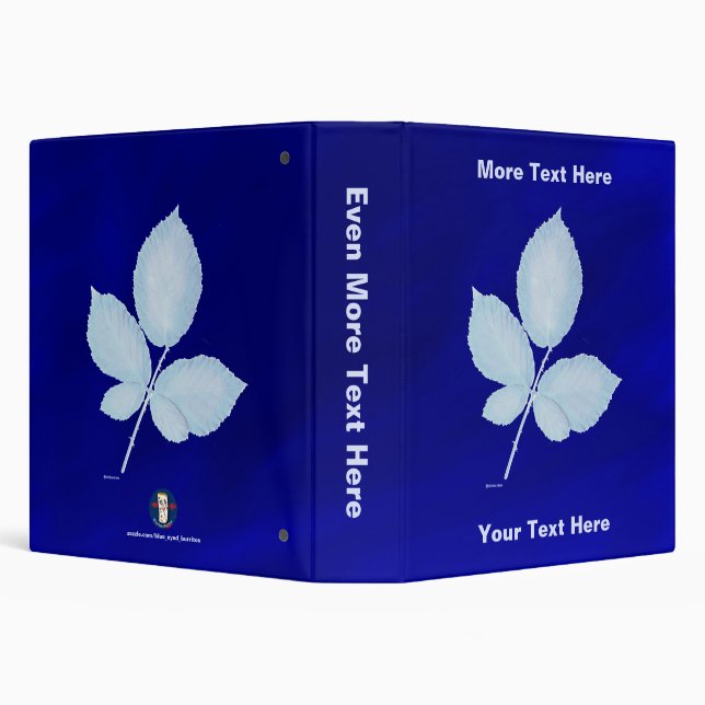 Cyano Print Bramble Leaves 3 Ring Binder (Background)