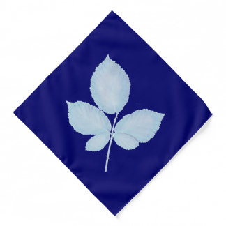 Cyano Print Bramble Leaves Bandana