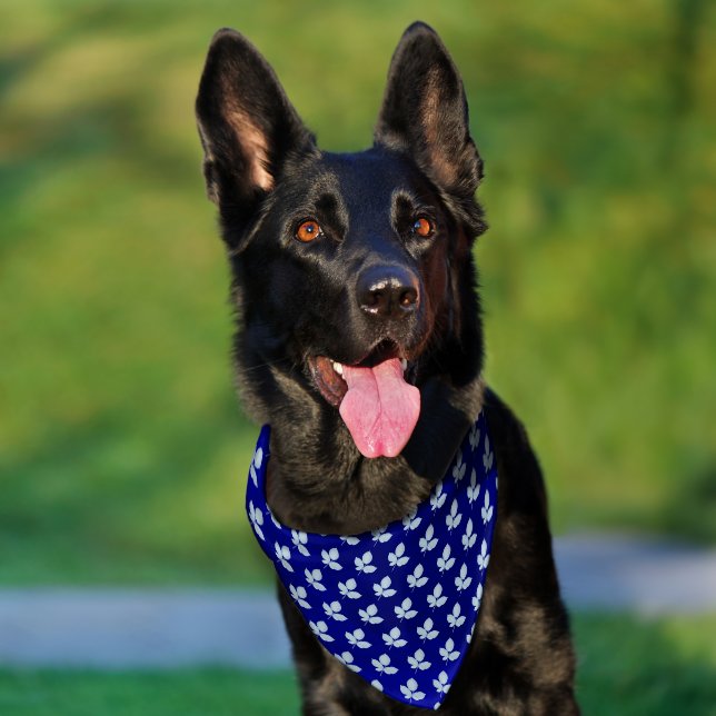 Cyano Print Bramble Leaves Pet Bandana Collar (Dog)