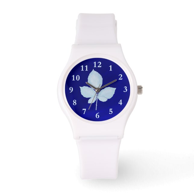 Cyano Print Bramble Leaves Watch (Front)