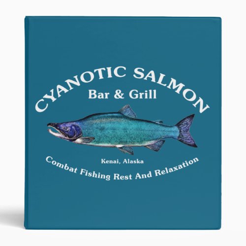 Cyanotic Salmon Bar  Grill 3 Ring Binder
