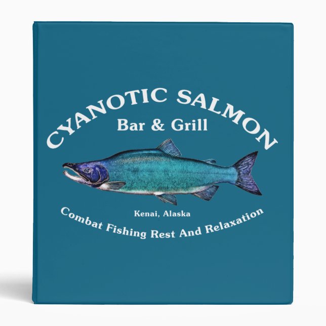 Cyanotic Salmon Bar & Grill 3 Ring Binder (Front)