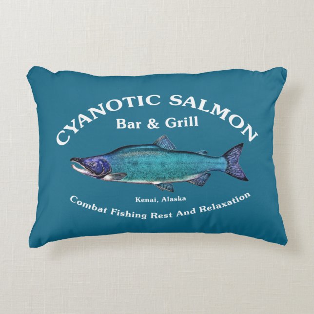 Cyanotic Salmon Bar & Grill Accent Pillow (Front)