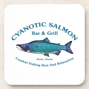 Cyanotic Salmon Bar & Grill Beverage Coaster