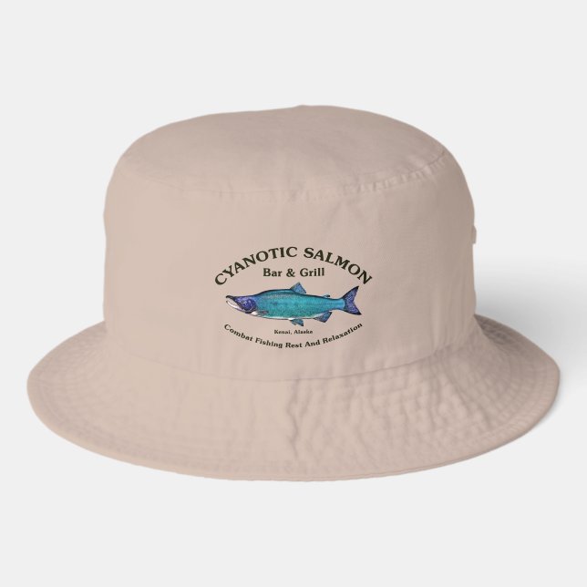Cyanotic Salmon Bar & Grill Bucket Hat (Front)