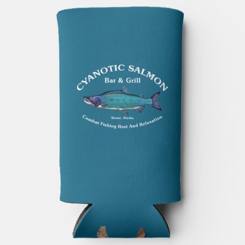 Cyanotic Salmon Bar  Grill Can Cooler