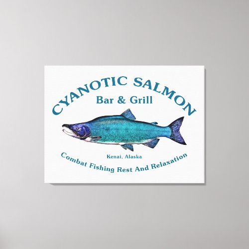 Cyanotic Salmon Bar  Grill Canvas Print