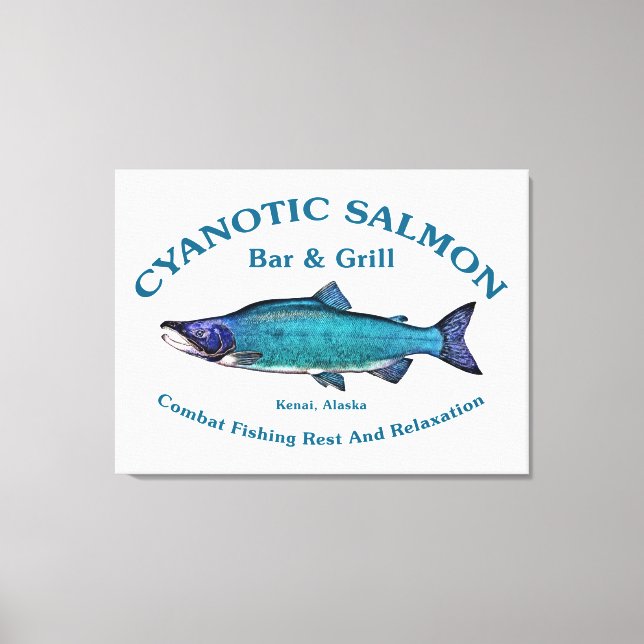 Cyanotic Salmon Bar & Grill Canvas Print (Front)