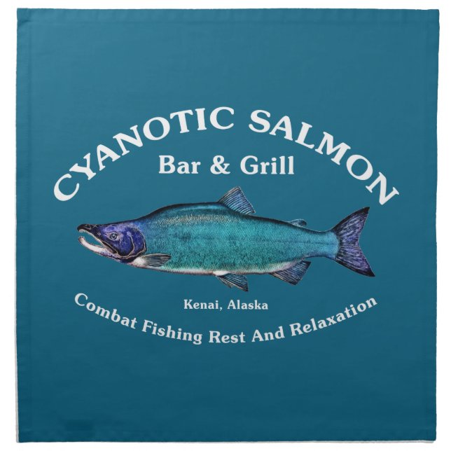 Cyanotic Salmon Bar & Grill Cloth Napkin (Front)