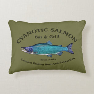 Cyanotic Salmon Bar & Grill Decorative Pillow