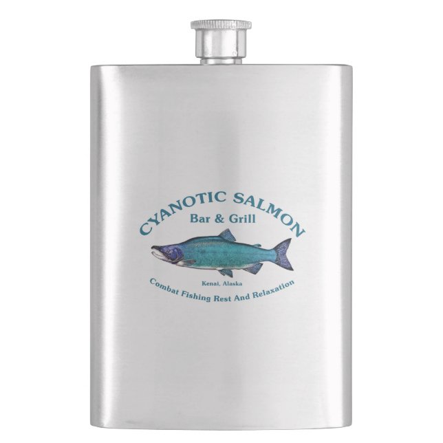 Cyanotic Salmon Bar & Grill Flask (Front)