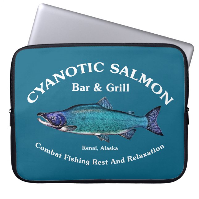 Cyanotic Salmon Bar & Grill Laptop Sleeve (Front)