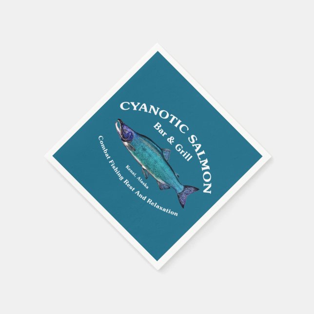 Cyanotic Salmon Bar & Grill Paper Napkins (Corner)