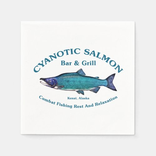 Cyanotic Salmon Bar  Grill Paper Napkins