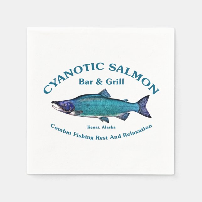 Cyanotic Salmon Bar & Grill Paper Napkins (Front)
