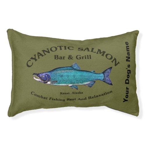 Cyanotic Salmon Bar  Grill Pet Bed