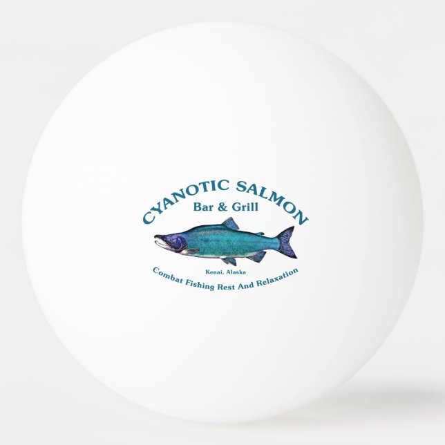 Cyanotic Salmon Bar & Grill Ping-Pong Ball (Front)