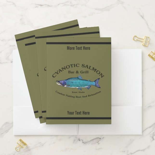 Cyanotic Salmon Bar & Grill Pocket Folder (In Situ)