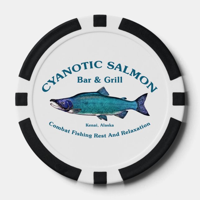 Cyanotic Salmon Bar & Grill Poker Chips (Front)