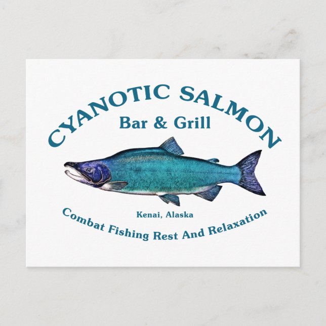Cyanotic Salmon Bar & Grill Postcard (Front)