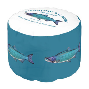 Cyanotic Salmon Bar & Grill Pouf