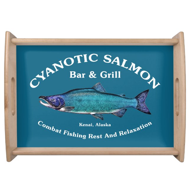 Cyanotic Salmon Bar & Grill Serving Tray (Front)