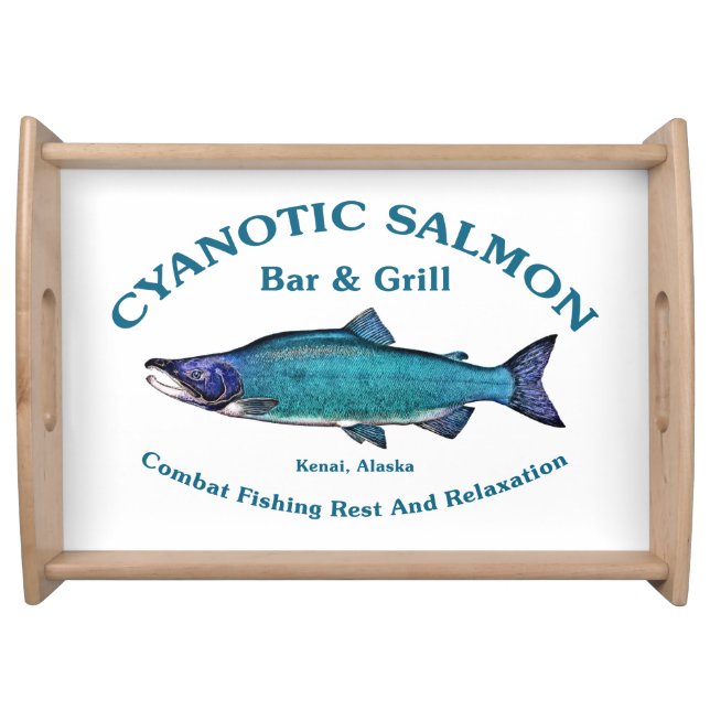 Cyanotic Salmon Bar & Grill Serving Tray (Front)