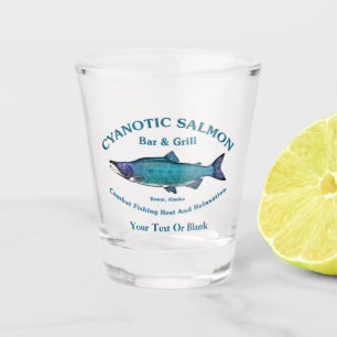 Cyanotic Salmon Bar & Grill Shot Glass