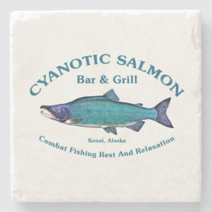 Cyanotic Salmon Bar & Grill Stone Coaster