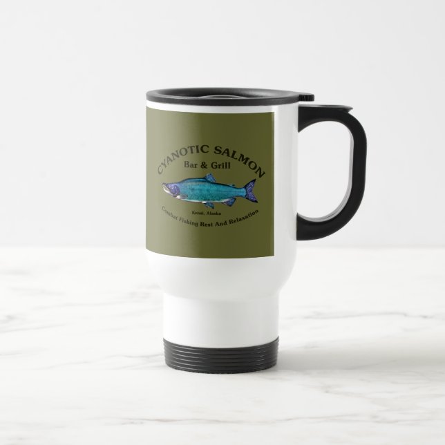 Cyanotic Salmon Bar & Grill Travel Mug (Right)