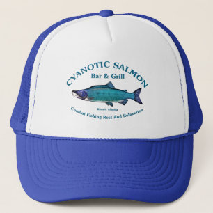 Cyanotic Salmon Bar & Grill Trucker Hat