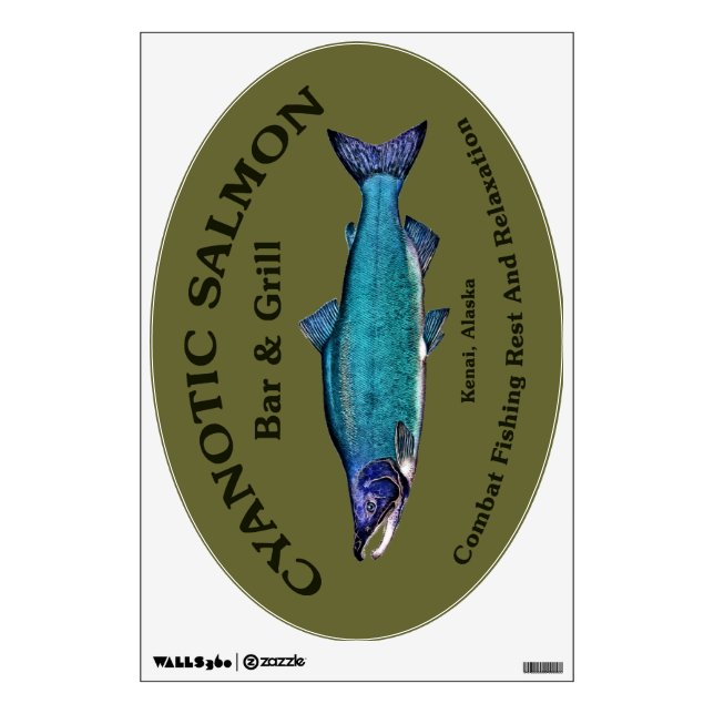 Cyanotic Salmon Bar & Grill Wall Decal (Front)