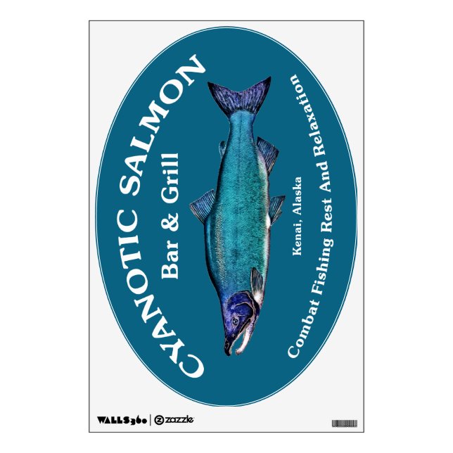 Cyanotic Salmon Bar & Grill Wall Sticker (Front)