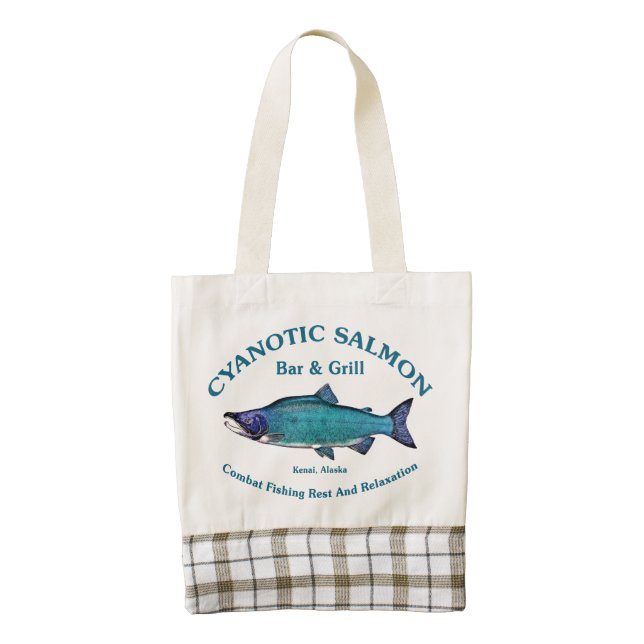 Cyanotic Salmon Bar & Grill Zazzle HEART Tote Bag (Front)