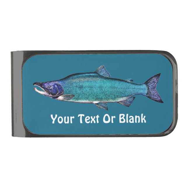 Cyanotic Salmon Gunmetal Finish Money Clip (Front)
