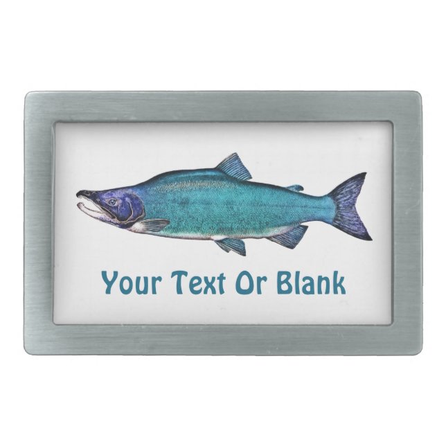 Cyanotic Salmon Rectangular Belt Buckle (Front)