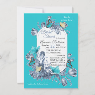 Cyanotype colors & Visiting Butterflies. Invitation