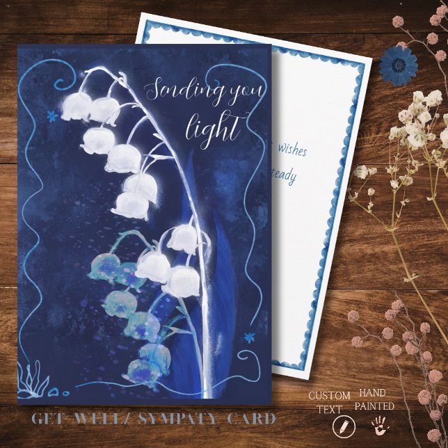  Cyanotype Lily of the Valley Card hand painted (Cyanotype Lily of the Valley Card hand painted)