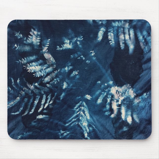 Cyanotype Mousepad - Mimosa Tree (Front)