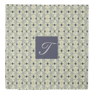 Cyanus Flower Monogram Duvet Cover