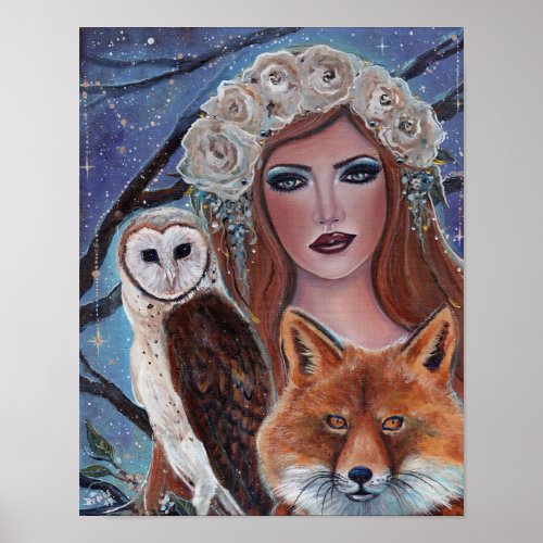 Cybele Goddess of nature art by Renee Lavoie  Poster