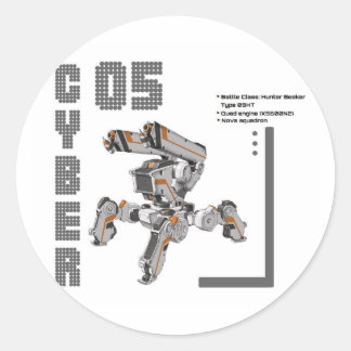 Cyber 05 Mech robot Classic Round Sticker