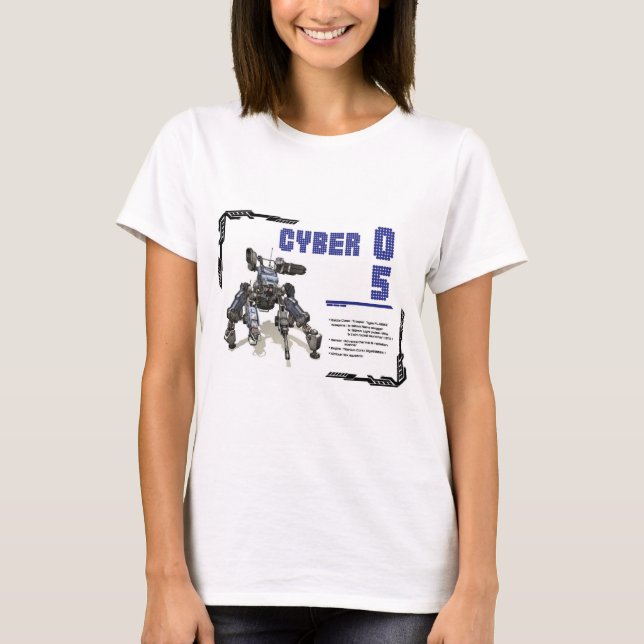 Cyber 05 Mech Robot Design T-Shirt (Front)